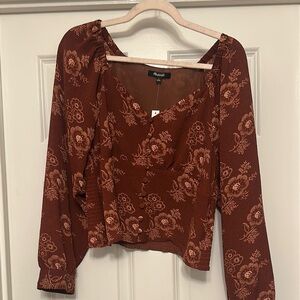 Madewell Women's Floral Brown Top